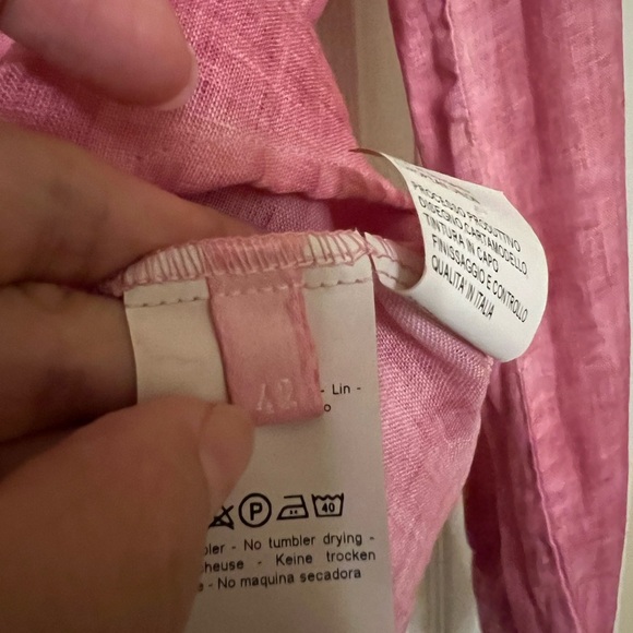 120% lino linen pink  tunic blouse - Picture 15 of 16